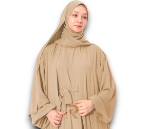 Rstore Gamis Abaya Salwa Set Pasmina Outer Menyatu Crinkle Premium Dress maxi Wanita Remaja Dewasa Muslim Syari Mewah Elegan