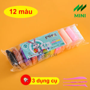 Đất sét đất nặn tự khô 12 màu an toàn cho bé mềm mại dễ nhào nặn nhiều màu