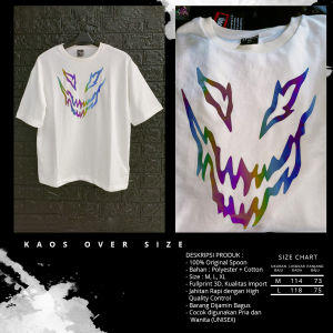 KAOS OVERSIZE PRIA/WANITA/SPOON/MOTIF PUTIH