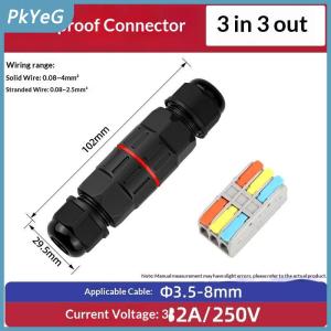 PkYeG 1 3 cái dây nối IP68 không thấm nước Cáp nối kết nối nhanh chóng 2 trong 2 ra 2 3 pin thiết bị đầu cuối điện adapter