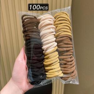 100PCS Colorful Hair Tie Set High Elastic No Damage Rubber Bands Ponytail for Women Hair Accessories