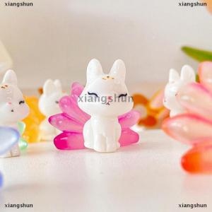 [COD] xiangshun 1PC Cute Mini Luminous Resin Nine Tailed Fox Ornament Glow In The Dark Miniature Figures Fox Micro Landscape Dollhouse Decoration