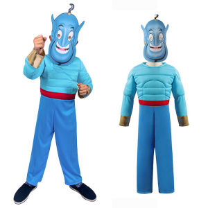 Umorden Arab Fairy Tales Muscle Lamp Genie Costume Child Kids Toddler 2-4Y 4-10Y Book Week Purim Halloween Costumes With Mask2026
