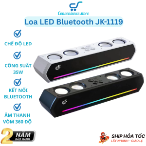 Loa Bluetooth Máy Tính Gaming Để Bàn JK-1119 Led RGB Bass Mạnh Âm Thanh Sống Động Tặng Kèm AUX 3.5