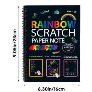 16X23CM Large Rainbow Scratch Paper Note Book Black Diy Drawing Toys Scraping Art Painting Doodle COD