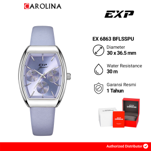 Jam Tangan Wanita Expedition Multi function EXP EX 6863 BFLSSPU Purple Dial Purple Leather Strap