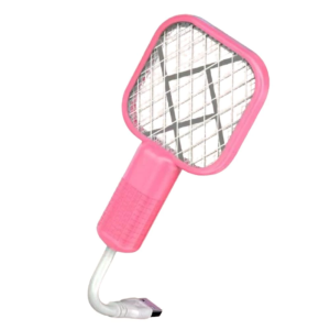 Premium Mosquito Killer Racket Electric Mosquito Swatter Rechargeable Handle Lamok Killer Portable Electric Mosquito Swat Foldable 2 in 1 USB Rechargeable UV Light Mosquito Exterminator