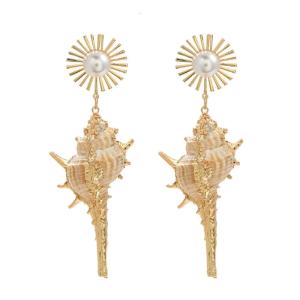 Conch Studs Earrings Bohemian Style Jewelry Exaggerated Comfortable Wear Ear Accessories Unique Fashion Eardrop