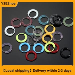 【Local shipping】 10Pcs Colorful Resin Hoop Earrings Cute Tiny Earrings For Women Girls Simple Versatile Ear Buckle Jewelry Accessories Gifts