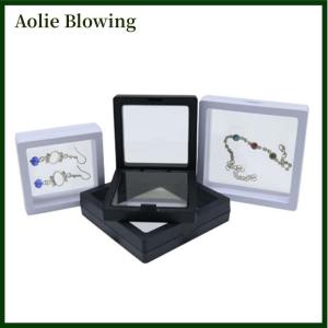 Aolie White Transparent Suspension Display Cases Jewelry Box Necklace Storage Holder