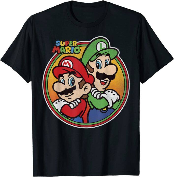 Nintendo Super Mario & Luigi Brothers Circle Graphic T-Shirt T-Shirt ...