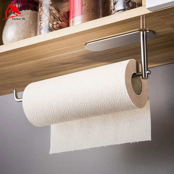 Home Paper Towel Shelf Paper Roll Rack Wall Mount No Drilling bathroom ...