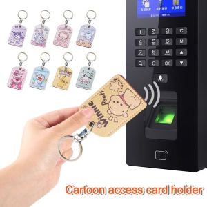 FEATSHOP64FE8 มีประโยชน์และดี ซองการ์ดป้องกัน หนังพียู การ์ตูนลายการ์ตูน เคสฝาครอบบัตรควบคุมการเข้าถึง จี้ห้อยกระเป๋า เมโลดี้ออโรล พวงกุญแจรูปกุญแจ สำหรับ airtag