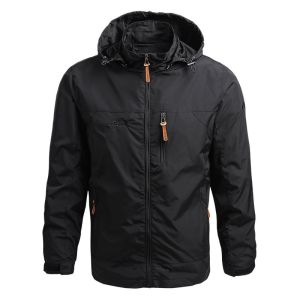 WakayaHome | Ready-Stock Men Outdoor Sharkskin Hooded Windproof Tactical Jacket for Man Waterproof