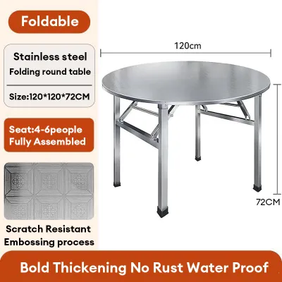 LALA-Folding Table Stainless Steel Outdoor Picnic Barbecue Portable Dining Table Jadual Folding Besi Tidak Bersih Meja Makan Boleh Dibawa Luar 不锈钢折叠餐桌