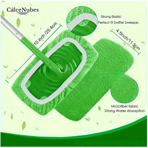 Mop Cover-Reusable Micro Fiber Flat Mop Cover Strong Elastic Fit Wet and Dry Cleaning Cloth