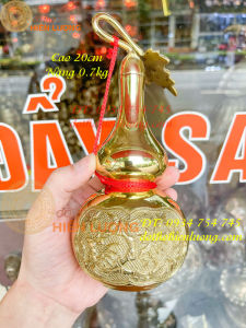 Hồ lô hoa mẫu đơn bằng đồng cao 20cm nặng 07kg