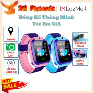 Đồng Hồ Thông Minh Trẻ Em Q12 Lắp Sim Nghe Gọi 2 ChiềuNhắn Tin Định Vị LBS Chống Nước IP67 Cuộc Goi SOS Khẩn Cấp
