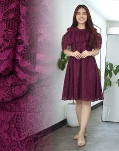 Midi dress Brokat Michele Brokat Gaun Paskah Natal dan Tahun Baru Ld 96-120cm