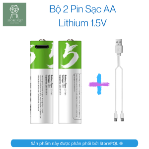 Pin sạc AA 1.5V 2600mWh dung lượng cao tiện lợi với cổng sạc Type-C chất liệu thân thiện với môi trường - intl