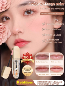 【Lighten Lip Lines/Deep Nourishment】Lighten Lines Color-changing Lip Essence Oil Warm-sensitive Color-changing Lipstick 温感变色口红唇膏 Repairing Non-stick Lip Oil Hydrating Non-greasy Lipstick Moisturizing Lipstick Non-fading Lipstick