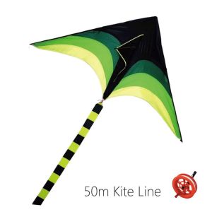 Long tail rainbow kite with kite string 50m Outdoor beach garden sport Kite flying toy Game