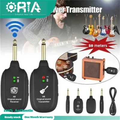 ORIA Electric Guitar Wireless Transmission System Rechargeable A8 Guitar Wireless Receiver Transmitter 50M Transmit Distortion Support 4 Devices Guitar & Bass Accessories