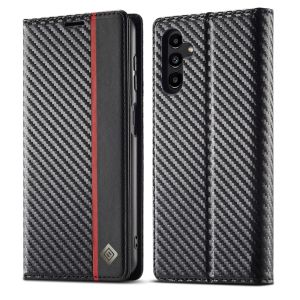 Ví nam châm cho Samsung Galaxy A57 A56 A55 A54 A37 A36 A35 A34 A27 A26 A25 A24 A15 A04S A17 A16 A15 A14 5G vỏ điện thoại sợi carbon khe đựng thẻ dạng ví nam châm thời trang