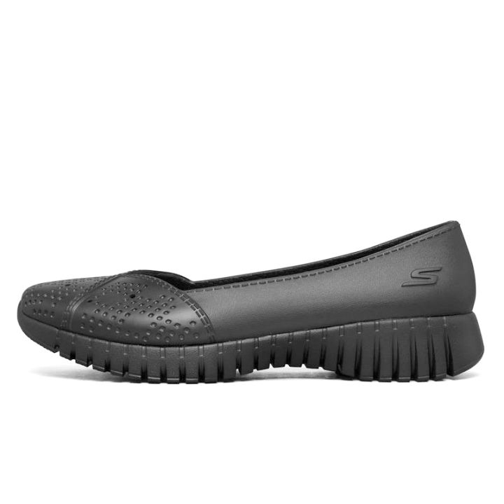 Skechers black clearance leather shoes womens