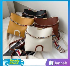 Jannah Beg Tangan Wanita Bahu Jinjing Silang ( Korean Scarf Bucket Travel Dinner Office Shoulder Tote Bag Sling Handbag )