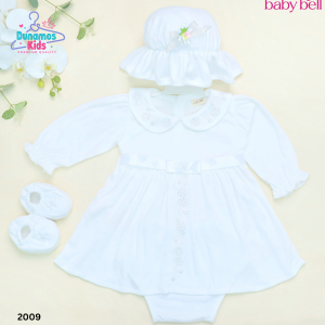 Dress Bayi Perempuan 3-9 Bulan dengan Topi & Sepatu -Bahan Lembut Desain Cantik untuk Acara Spesial