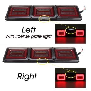 QC.PH 1Pair 24V Trailer Truck Caravan Boat Car Led Rear Stop Tail Light Waterproof Flow Steering Brake Reve