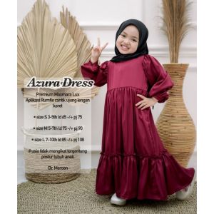 Gamis Lebaran Anak Azura Kids Bahan Premium Maxmara Lux Khasma Fashion