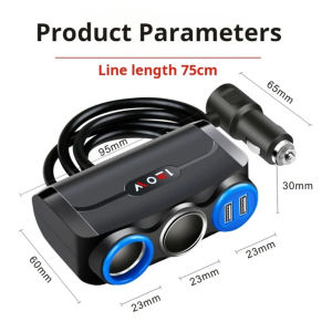 Socket Lighter Extension Car 120W USB Fast Charger Cigarette Splitter