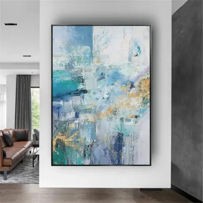 Abstract HD oil painting printing with Gold Foil on Canvas Modern Wall Art for Living Room Home Decoration Porch Mural 1PCS Wooden Inner Framed or Frameless (or Black Aluminum Alloy Framed)
