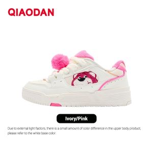 Qiaodan Sneakers Women Casual trendy white sneakers pink loafers QXL052244008T