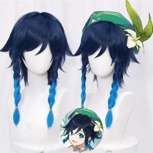 Genshin Impact Venti/KeqingKlee/Hutao/Ayaka Wig Heat Resistant Synthetic Hair Cosplay Wig+Wig net props
