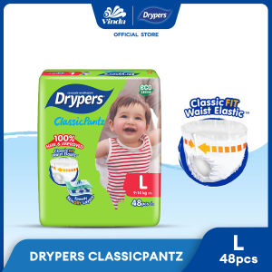 Drypers ClassicPantz Baby Diaper M58s/L48s/XL44s/XXL36s (1 Pack) - Soft Breathable Baby Diaper (Pants)