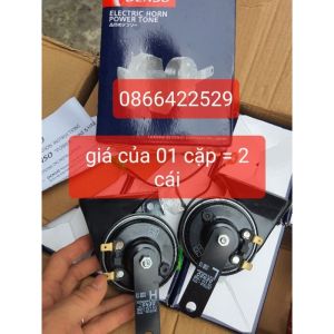 cặp còi sên kèn sên den so 12v hoặc 24v kèm rắc cho ô tô xe máy xe ba gác