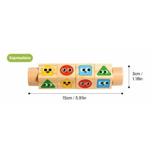 Animal Wooden Rotating Puzzles Educational Montessori Learning Blocks for Early Development and Fine Motor Skills Educational Wooden Puzzle Toy for Children Creative Animal Matching Game Puzzle Block Toy for Toddler Cognition Growth