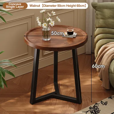 Baierdi Tea table living room sofa home corner table side table coffee table round dining table tulip small wooden table balcony small table