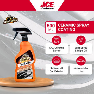 Armor All Shield + Ceramic Spray Coating 500ml | SiO2 Ceramic Protection | Water Repellent Self Cleaning Effect | Spray Wipe Rinse Formula | Lasts Up to 100 Washes | ACE Hardware