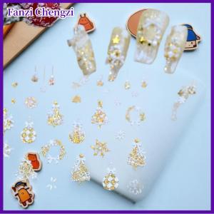 Fanzi สติกเกอร์ศิลปะเล็บรูปโบว์เกล็ดหิมะสีสันสดใสสำหรับผู้หญิงสติกเกอร์ตกแต่งเล็บสไตล์คริสมาสต์น่ารักสำหรับเป็นของขวัญตกแต่งเล็บสำหรับผู้หญิง