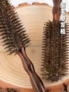 Professional Bristle Round Brush Heat Resistant Wooden Curling Brush Barber Hair Styling & Salon Use