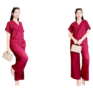 MARRYFREE MISTERY  GIFT FREE SHIPPING COD  V neck Shorts Sleeves Top and Pants Set Terno    - xs to large - 2 ways to wear - classy and elegant - timeless classic  - timeless piece - casual office or party - classic piece - super kapal ng tela - hindi k