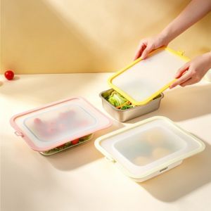 HUNIU Transparent Food Fresh Keeping Cover Leakproof Sealed Food Covers Universal Dust-proof Stretchy Wrap Cover Kitchen Gadgets