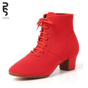 LESSY - Sepatu Dansa Latin/ Line Dance Hak 5 CM Semi Boots