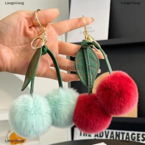 [COD] Laogeliang New Rái cá Thỏ tóc anh đào đa-màu xe Keychain Mặt dây chuyền dễ thương Pompom Búp Bê Búp bê túi Túi treo móc chìa khóa cho phụ nữ Quà Tặng