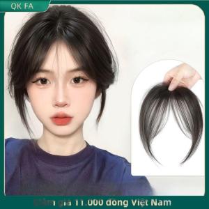 QK FA ✨ Phần giữa giả bangs Fringe tổng hợp Topper hairpiece Clip-in bang mở rộng tự nhiên vô hình clourse hairpiece phụ nữ