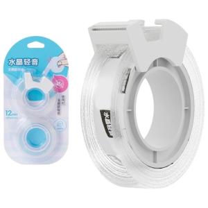 2 Rolls Clear Packaging Tape Noise Reducing Clear Tape with Tape Cutter 20Yard Per Roll For School Office Supplies